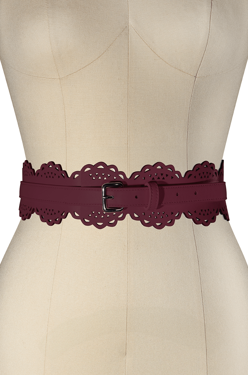 Amelie Belt (Wine) - Kitten D'Amour