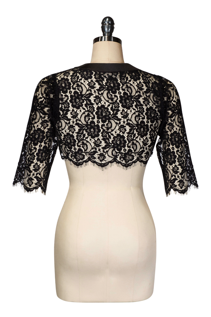 Capone Lace Shrug (Black) - Kitten D'Amour