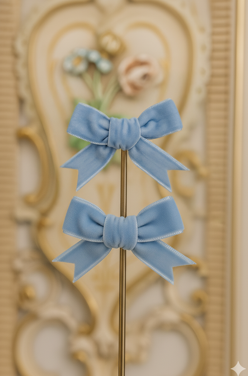 D'Amour Follies Hair Bow Twin Pack (Blue)