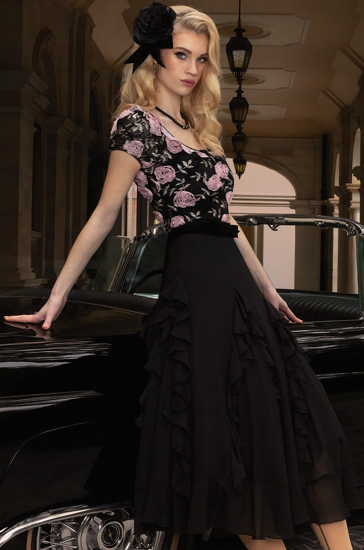 Bombshell Frill Skirt (Black)
