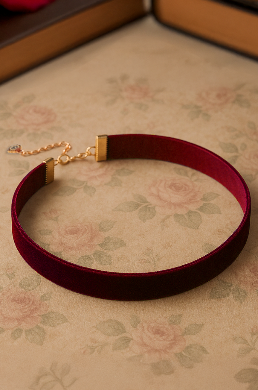 Follies Velvet Choker (Burgundy)