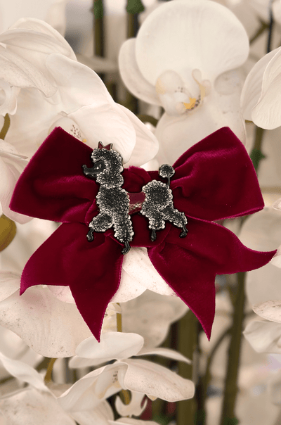 Poodles In Paris Velvet Hair Bow