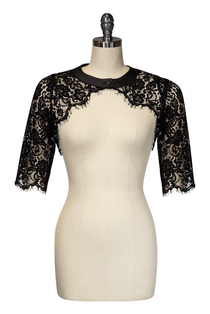 Capone Lace Shrug (Black) - Kitten D'Amour