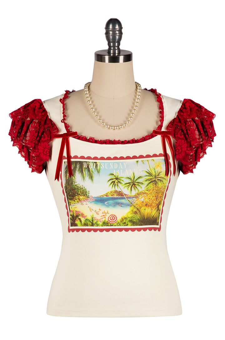 Wish You Were Here Postcard T-Shirt (Whitsundays) - Kitten D'Amour