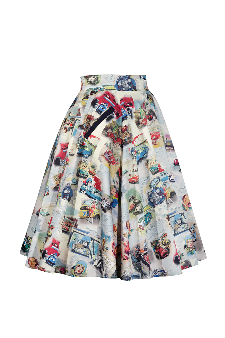 Dangerous Curves Full Circle Skirt (Print) - Kitten D'Amour