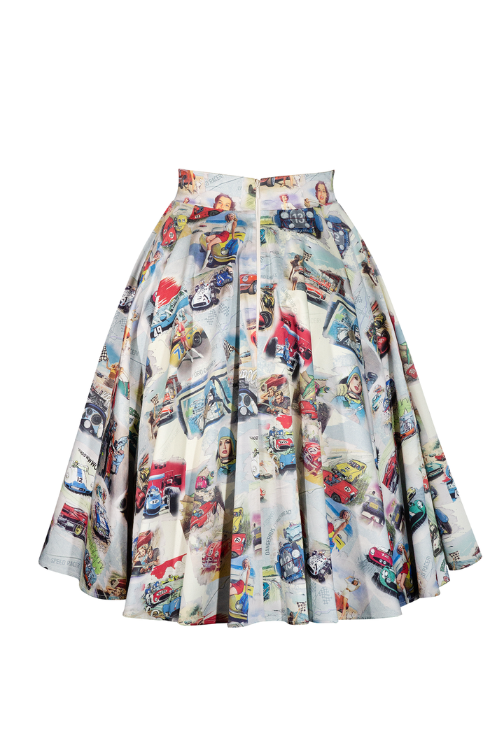 Dangerous Curves Full Circle Skirt (Print) - Kitten D'Amour