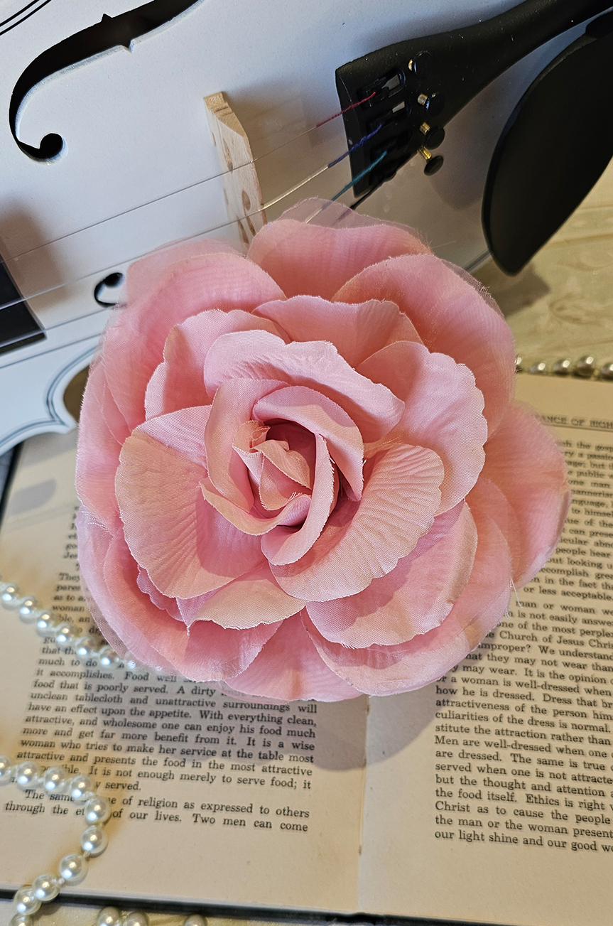 DreamLily Handmade Rose Flower Hair Clip & Brooch – Fuchsia Satin Flamenco Dancer Pin Up Accessory For Hair, Hats & Outfits