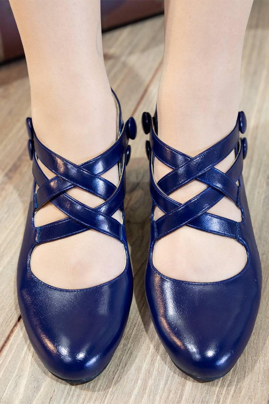 Harlem Twist Shoe (Navy) - Kitten D'Amour