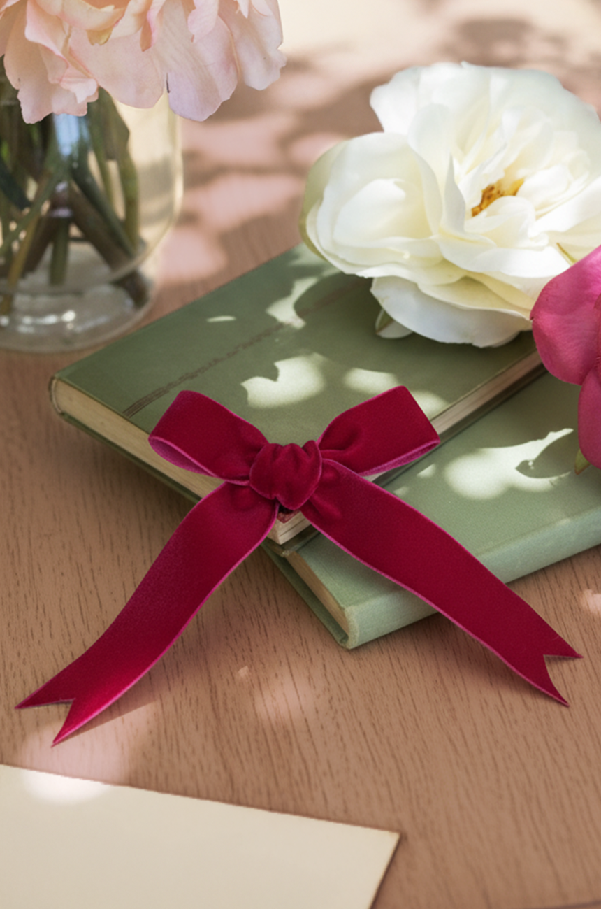 D'Amour Follies Hair Bow (Raspberry Red)