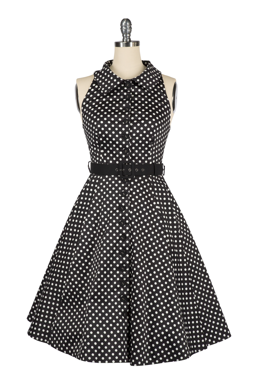 Spot Me In The Crowd Dress (Black) - Kitten D'Amour