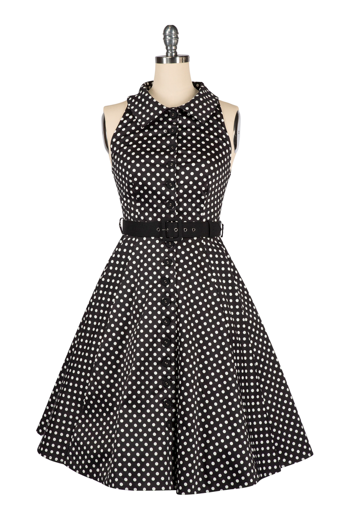 Spot Me In The Crowd Dress (Black) - Kitten D'Amour
