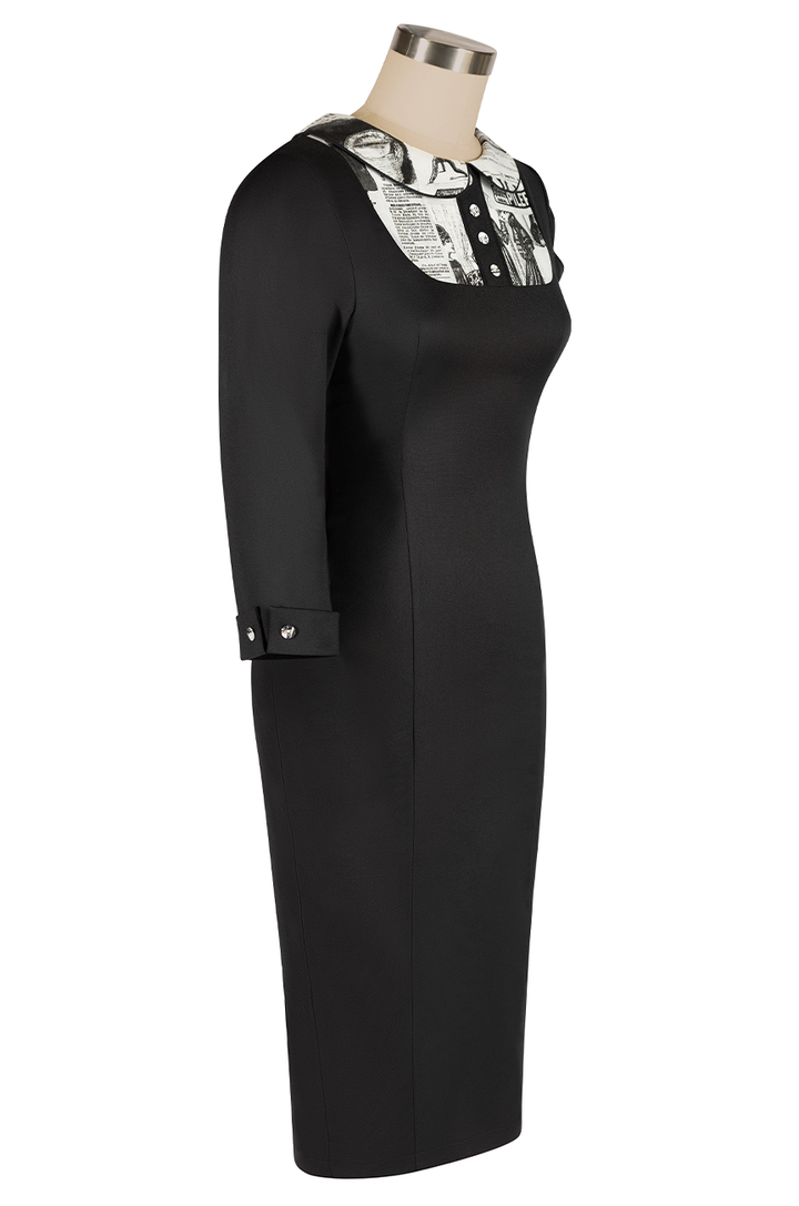 Read All About It Long Sleeve Wiggle Dress