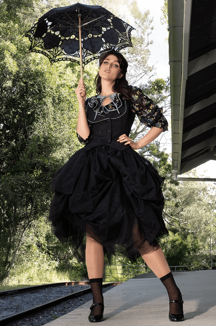 D'Amour Birdsnest Skirt (Black) - Kitten D'Amour