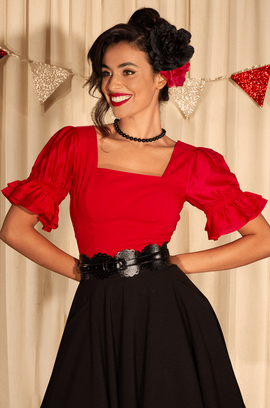 big ruffle sleeve top