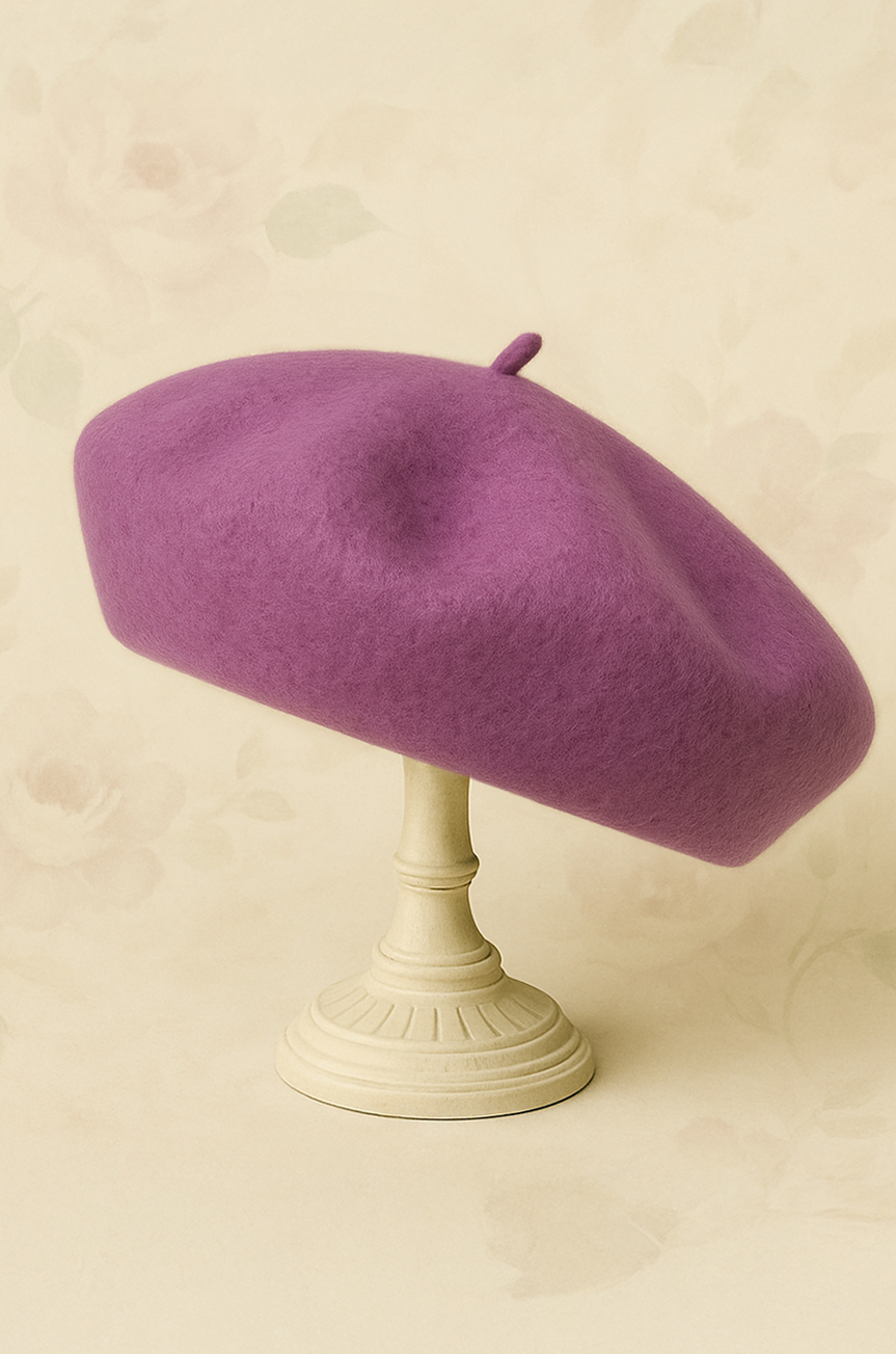 D'Amour Follies Woollen Beret (Grape)