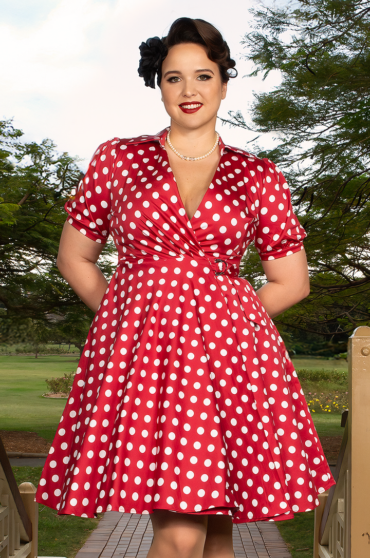 Spot Me In The Crowd Wrap Dress - Kitten D'Amour