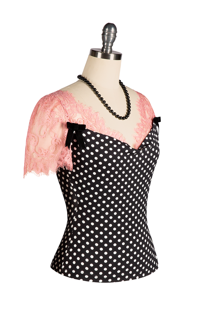 Cosette Drape Front Top (Spot) - Kitten D'Amour