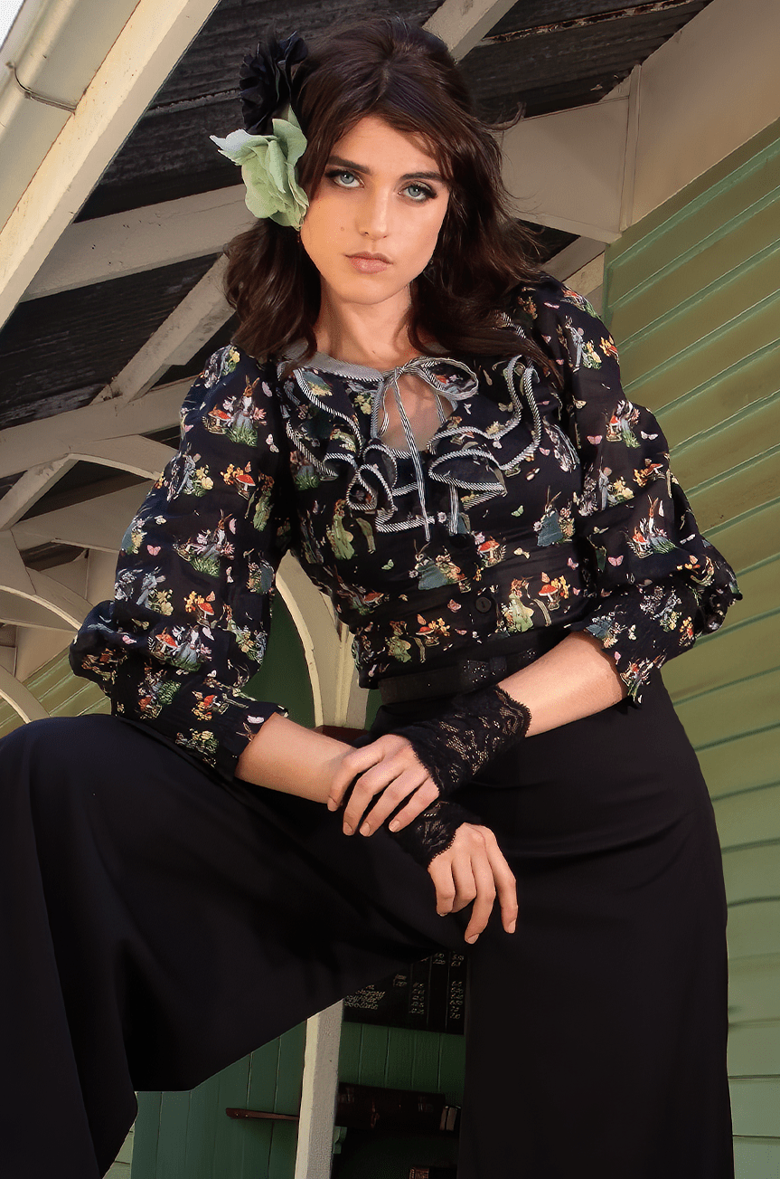 Cotton Tail Soiree Frill Front Blouse Kitten D Amour