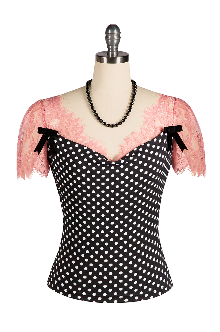 Cosette Drape Front Top (Spot) - Kitten D'Amour