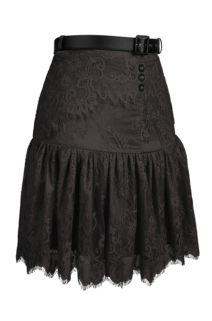 Cosette Lace Flirt Skirt (Black) - Kitten D'Amour