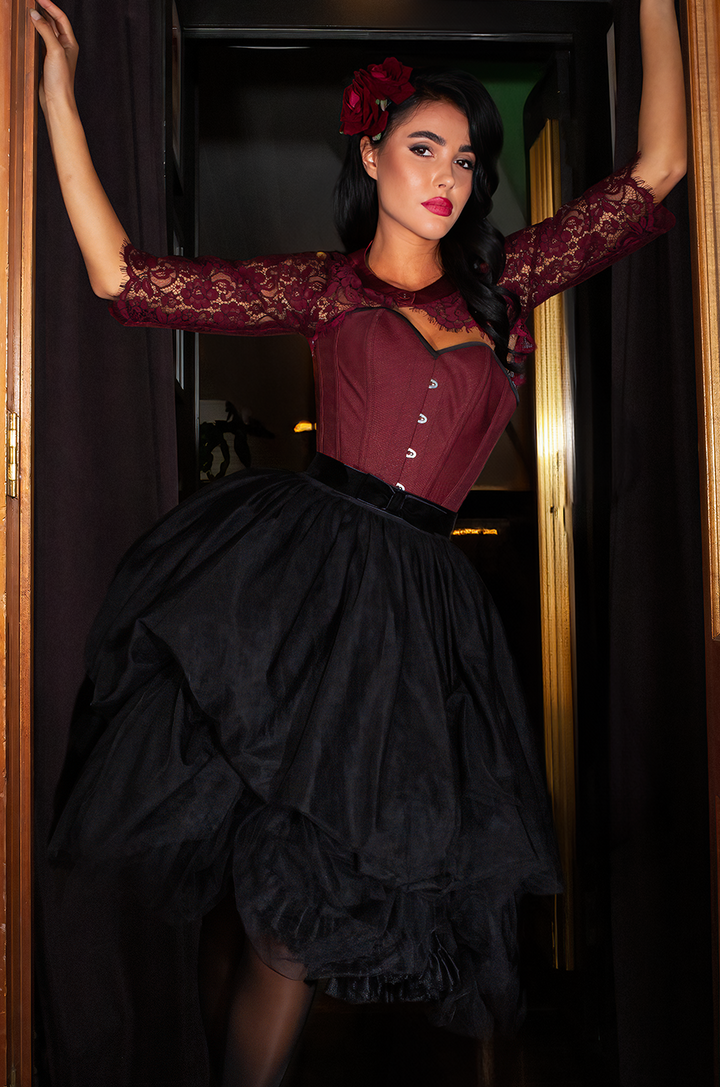 D'Amour Birdsnest Skirt (Black) - Kitten D'Amour
