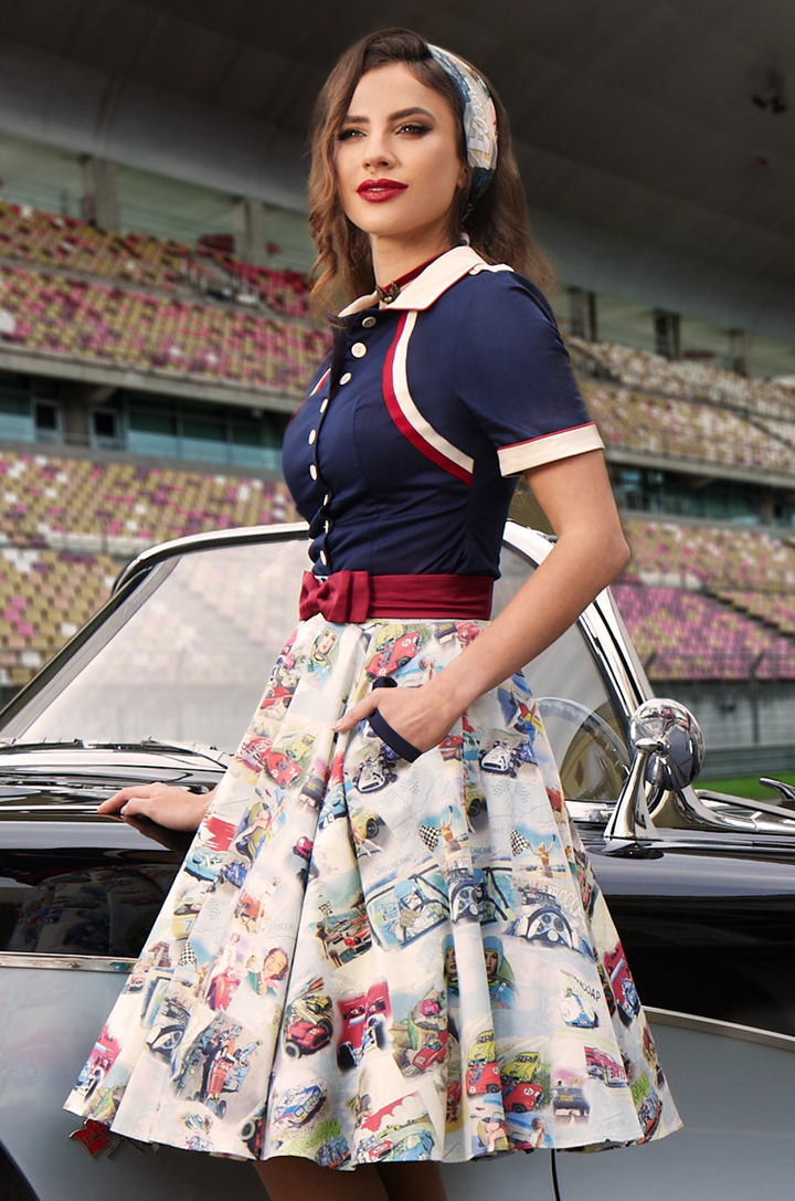 Dangerous Curves Full Circle Skirt (Print) - Kitten D'Amour