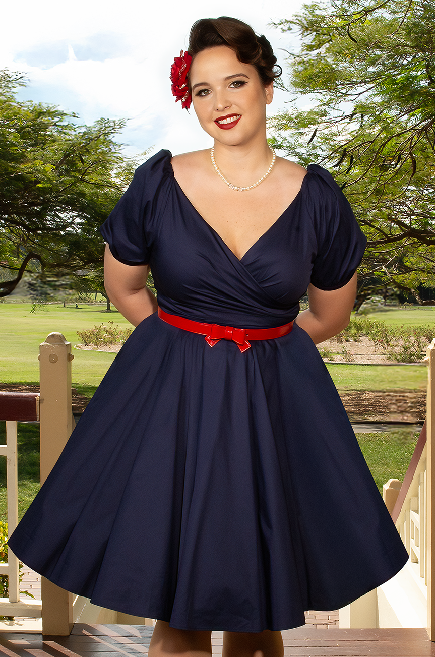 D'Amour Love Note Dress (Navy) - Kitten D'Amour