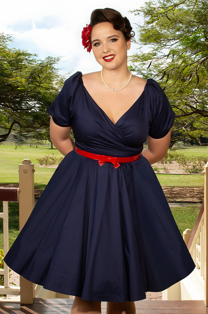 D'Amour Love Note Dress (Navy) - Kitten D'Amour