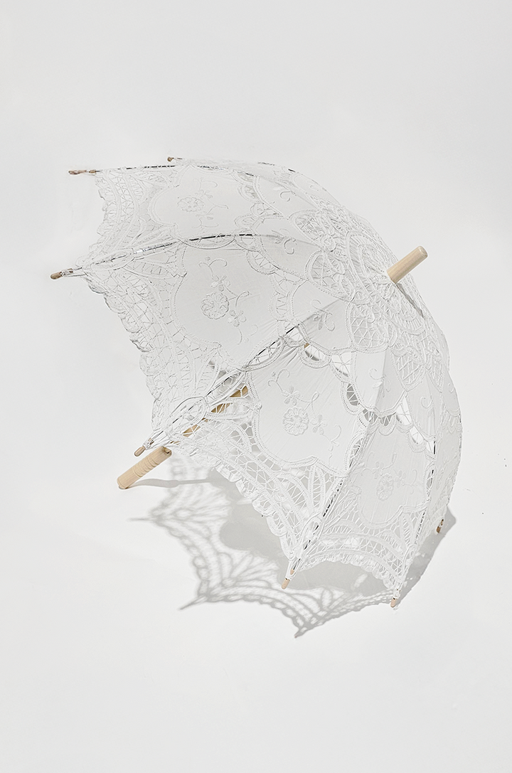 High Tea Lace Parasol (White)