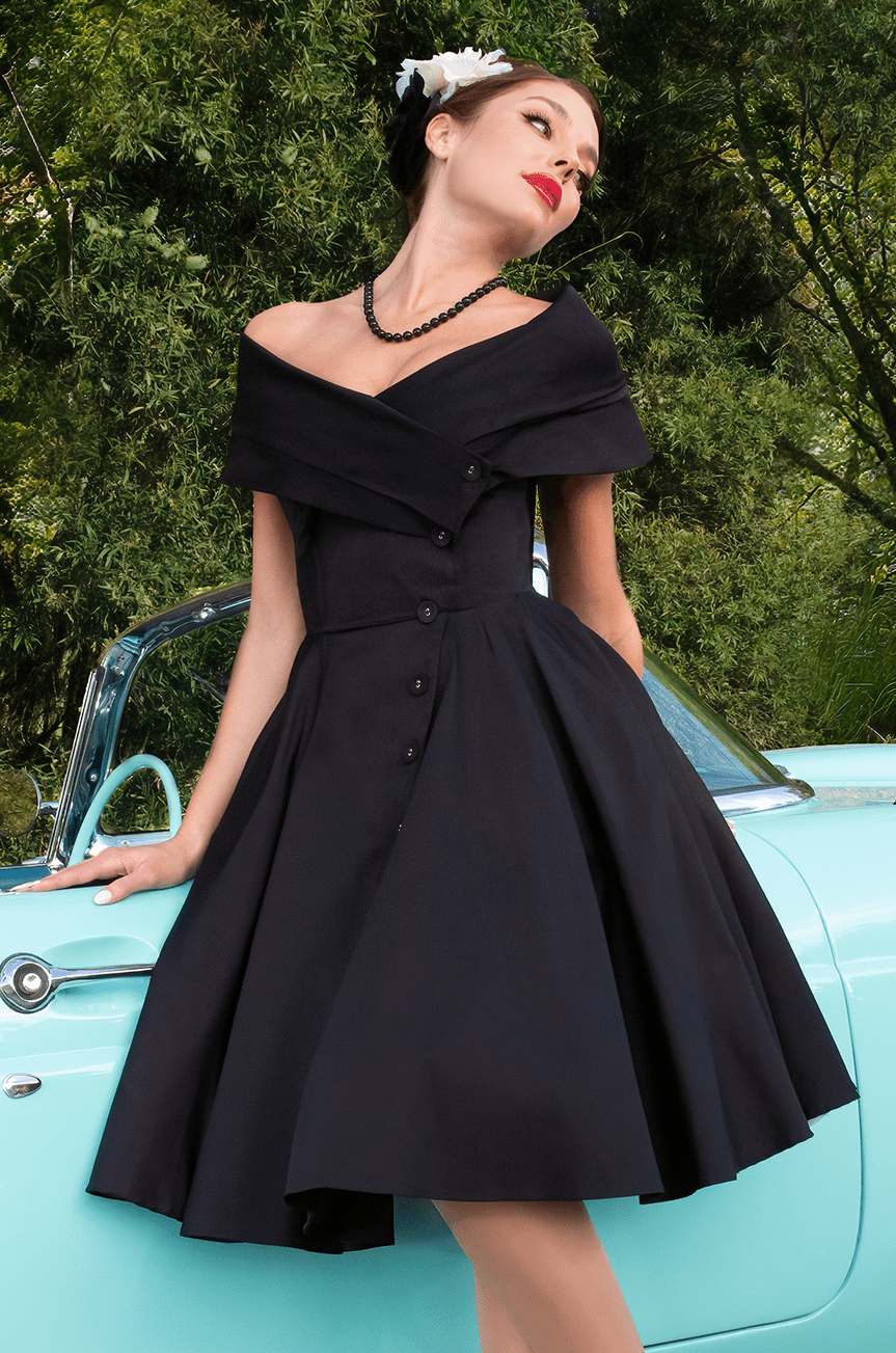 Buy D'Amour L'Avenue Vintage Dress (Black) Online - Kitten D'Amour Buy D'Amour L'Avenue Vintage Dress (Black) Online - Kitten D'Amour
