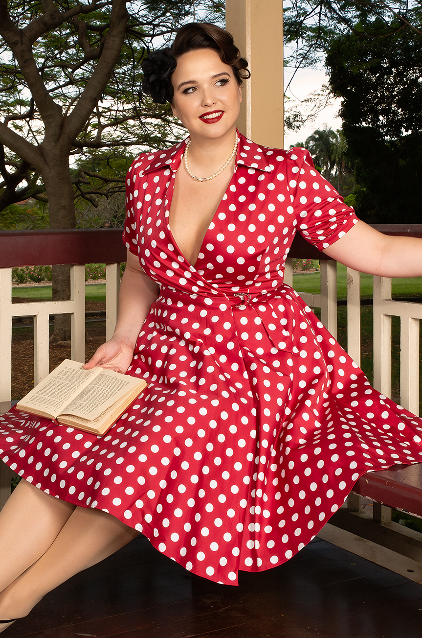 Spot Me In The Crowd Wrap Dress - Kitten D'Amour