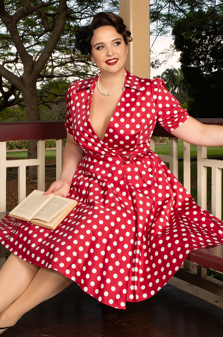 Spot Me In The Crowd Wrap Dress - Kitten D'Amour