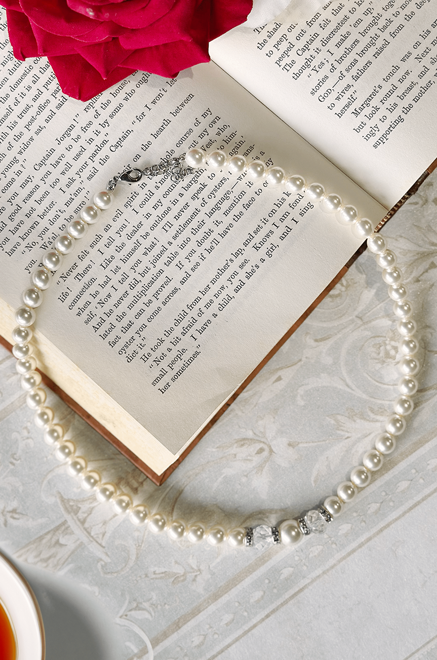 Juliette Pearl Necklace (Off White) - Kitten D'Amour