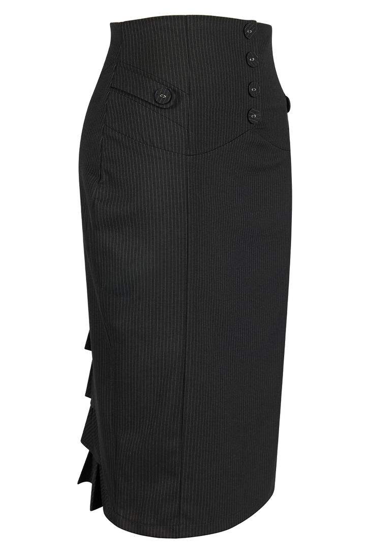 Read All About It Classic Wiggle Skirt (Pinstripe)
