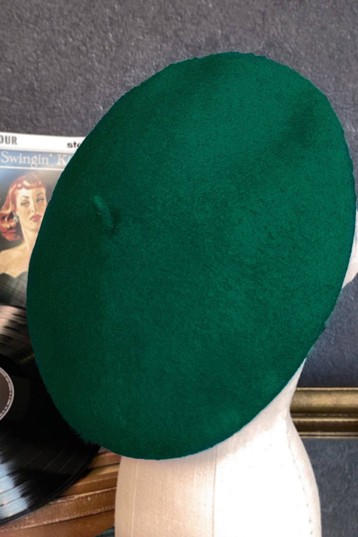 D'Amour Woollen Beret (Green) - Kitten D'Amour
