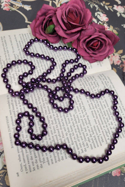 La Traviata Long Pearl Necklace (Purple)