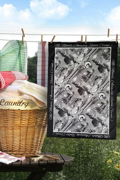 Ms Mabel's Amazing Rabbit Circus Tea Towel