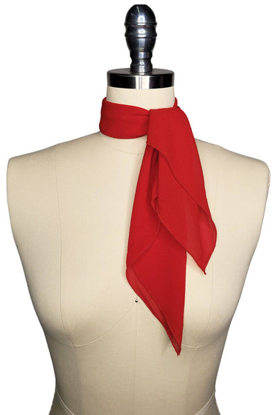 Red silk sale neck scarf