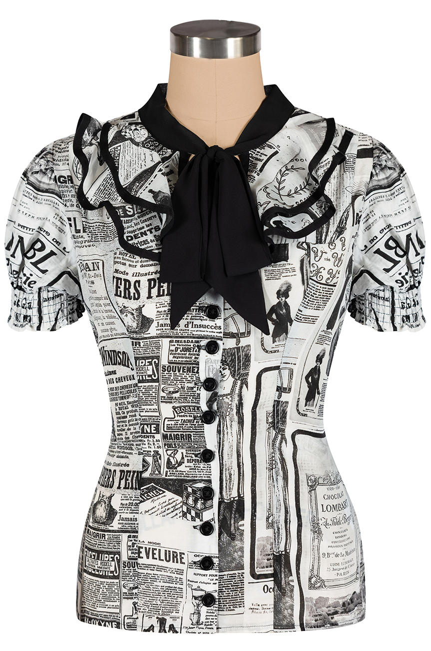 Read All About It Button Blouse