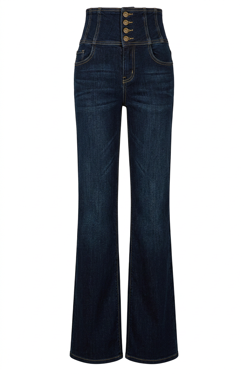 Vegas Wide Leg Denim Jean (Dark Denim)