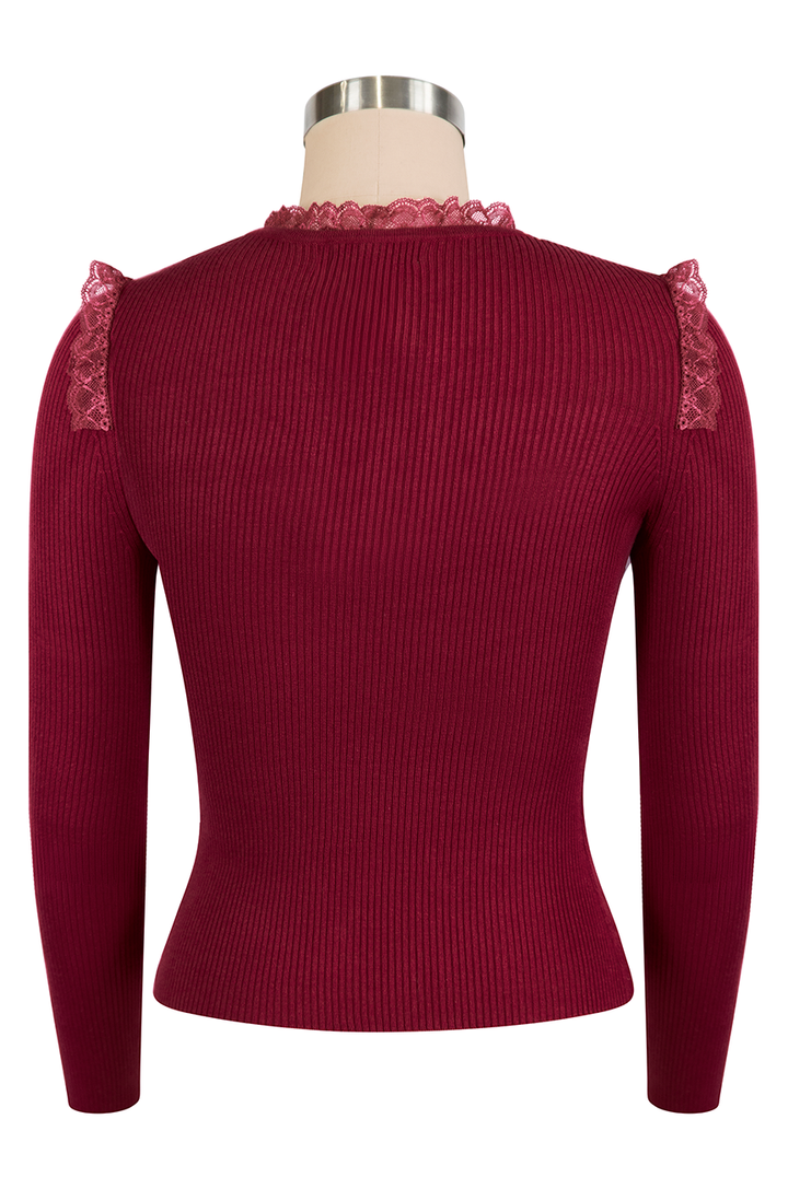 Anastasia Knit Top (Burgundy)