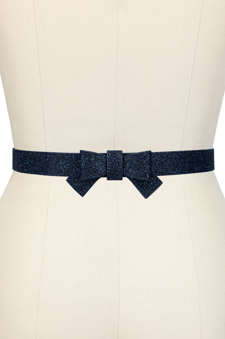 Pretty Kitty Follies Sparkle Bow Belt (Navy)