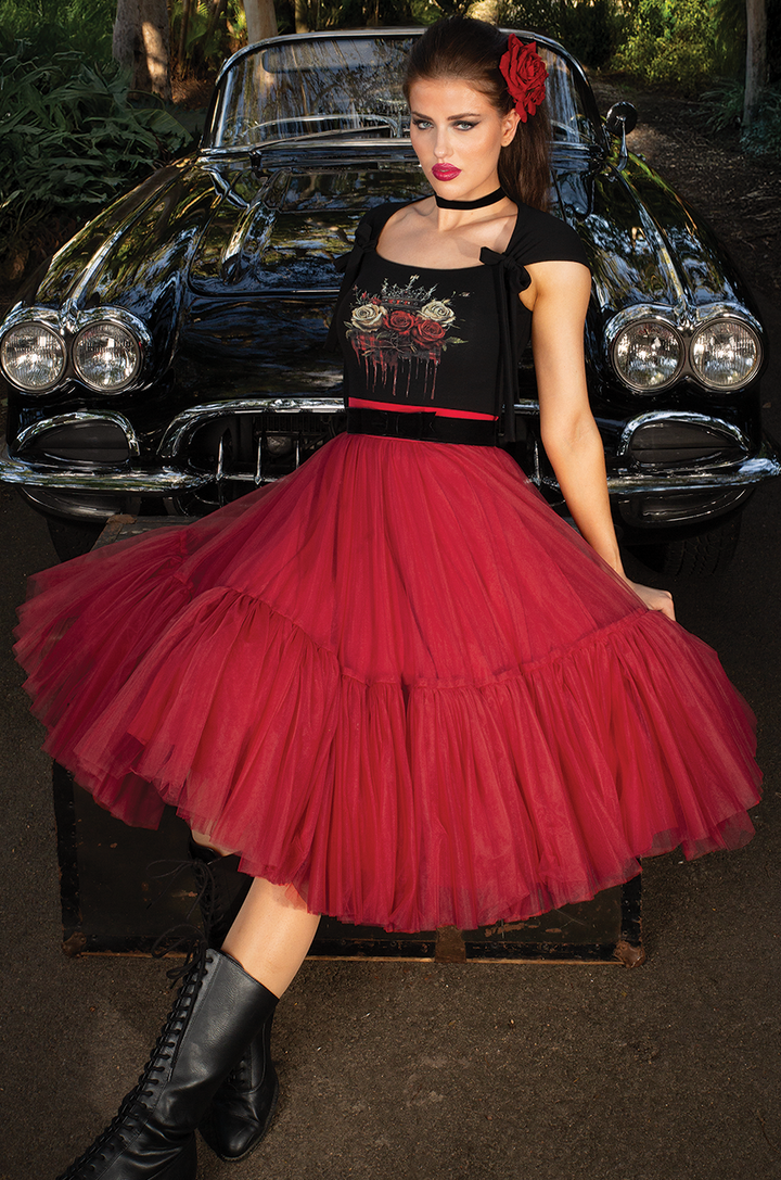 Anarchy Tulle Skirt (Red)