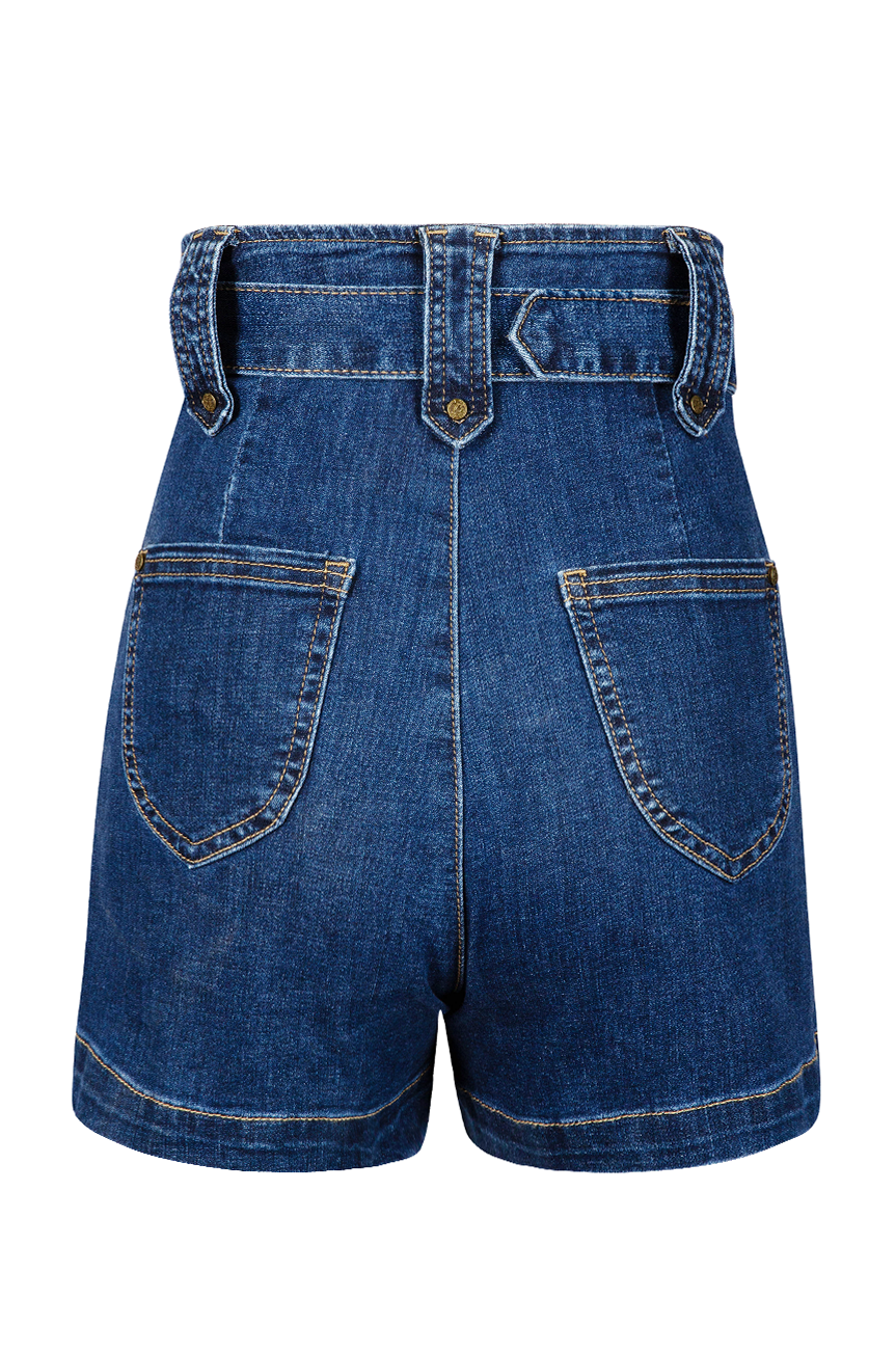 Denver Belted Shorts (Dark Denim)