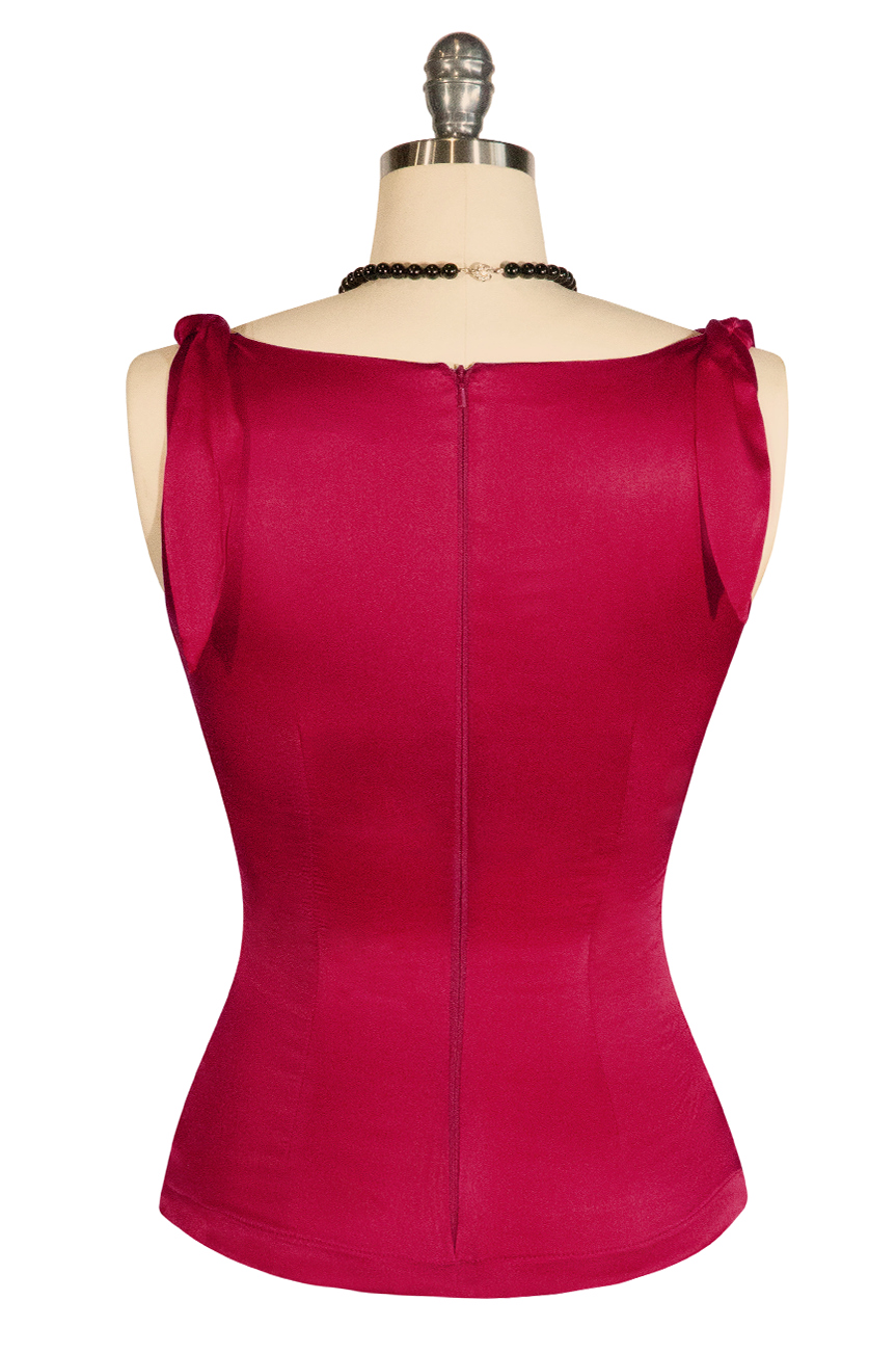 D'Amour Classic Cowl Top (Red)