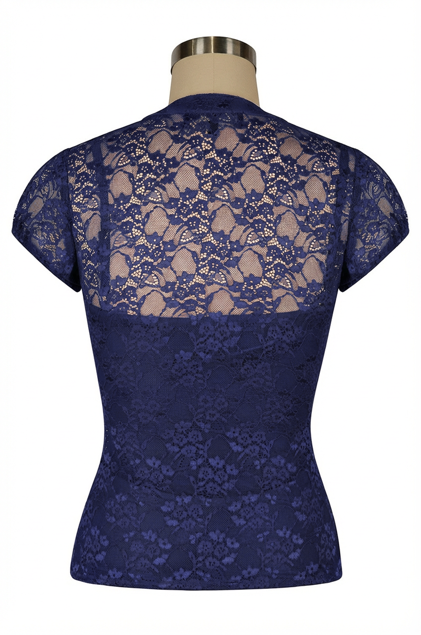 Dottie Darling Lace Blouse (Navy)