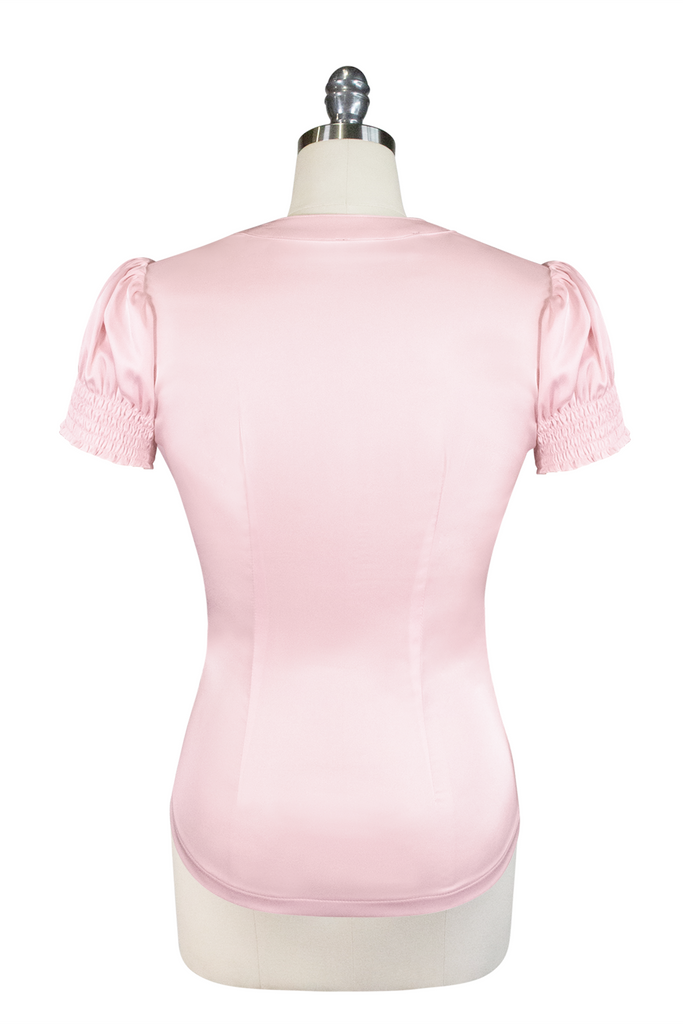 Tea Rose Frill Front Blouse (Pink)