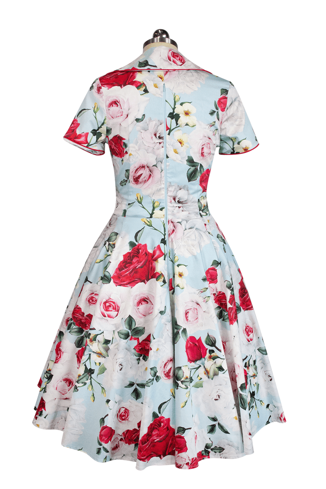 Tea Rose Collar Dress (Print) - Kitten D'Amour