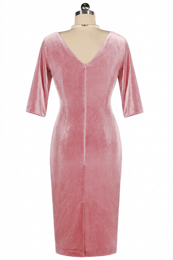Velvet Vamp Dress (Pink)