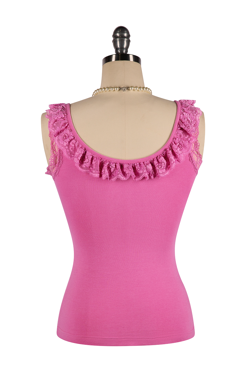 Wish You Were Here Madam Ruffle Singlet (Pink)